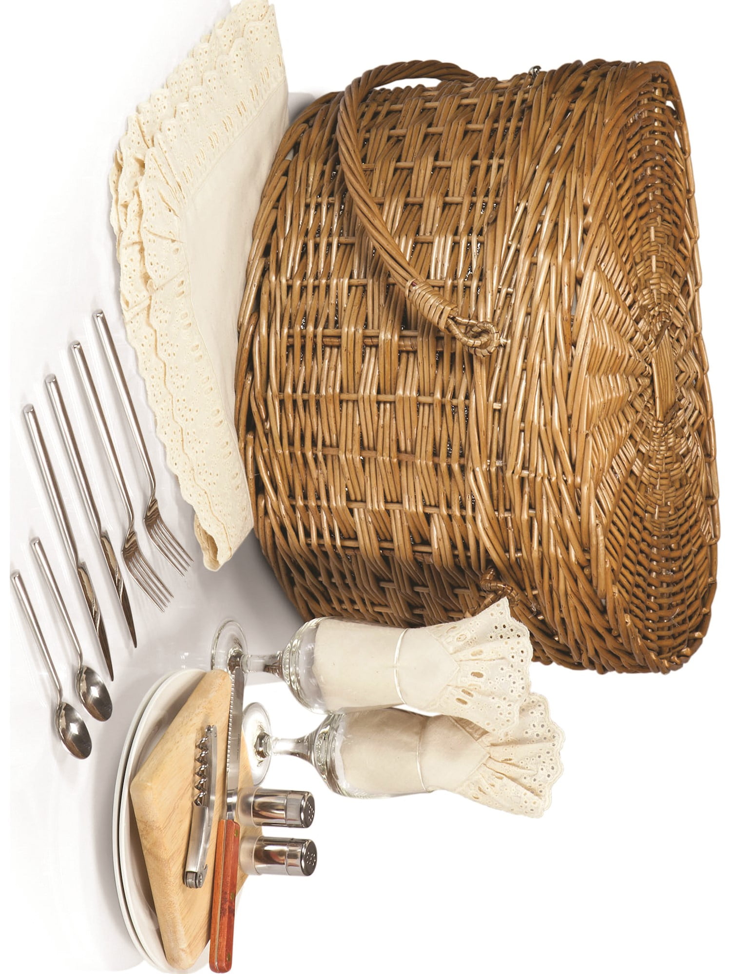 Willow Wedding Heart Picnic Basket W/Ivory Lining Designer Jewelry by