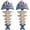 L*2, variant on Creative Fish Skeleton Hanging Bird Feeder, Creative Fish Bone Bird Feeder Hanging Rack, Quirky Yard Decor for Garden, Backyard, Patio & Outdoor Decoration Unique Birds Lovers