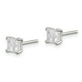 thumbnail image 5 of Auriga Fine Jewelry 925 Sterling Silver 4mm Square Cross-Cut CZ Basket Set Stud Earrings for Women (L-4mm, W- 4mm), 5 of 5