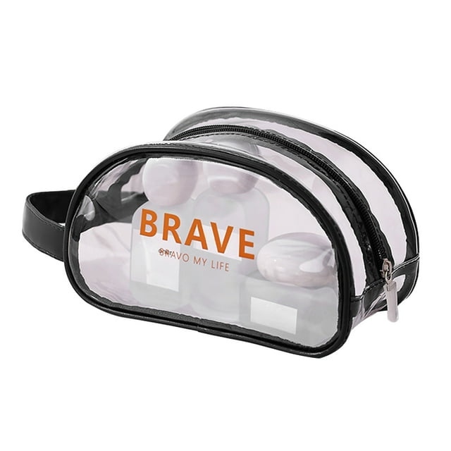 S-423 Black Waterproof Swim Bag For Toiletries And Cosmetics Storage With Clear Material For Easy Visibility And Travel