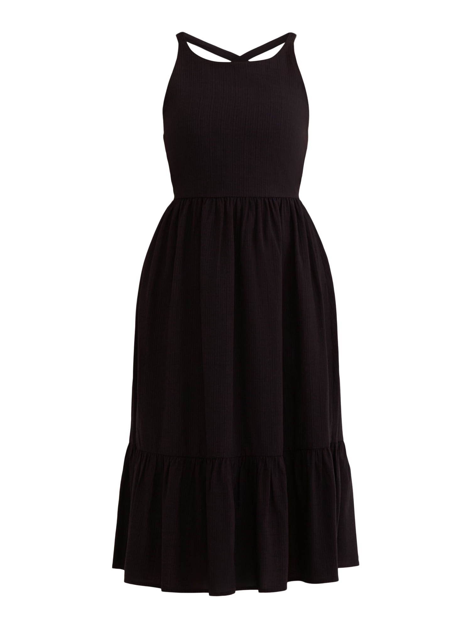 Time and Tru Women's Tie Back Midi Dress, Sizes XS-XXXL
