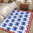 thumbnail image 4 of Blue Coastal Carb Area Rugs 3'x5', Washable Small Throw Rugs for Living Room Bedroom, Nautical Ocean Marine Life Red Striped Indoor Outdoor Rug Non-Slip Low Pile Carpet Runner Reversible Floor Mats, 4 of 8