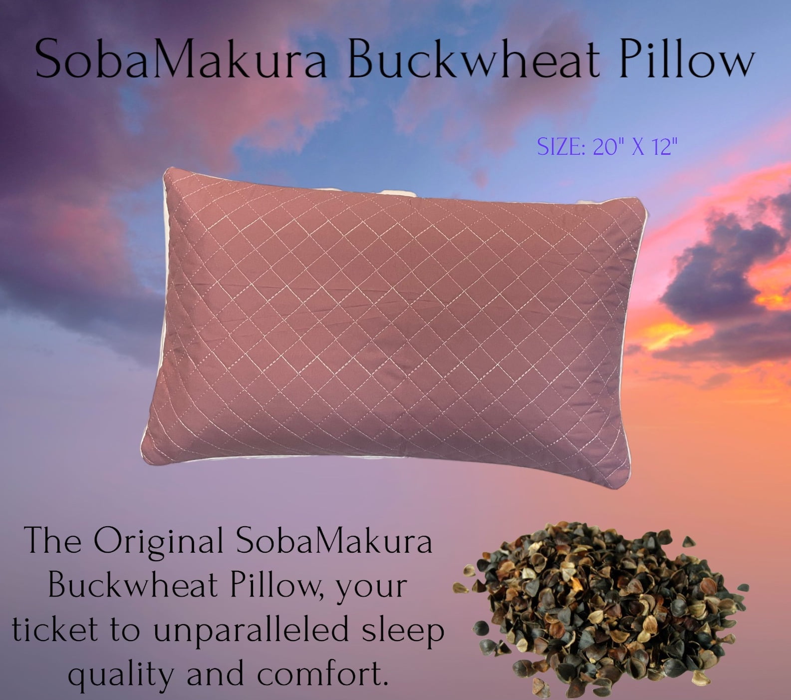 SobaMakura Buckwheat Pillow - The Original SobaMakura Buckwheat Pillow - Dusty Rose Red