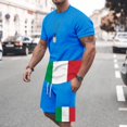thumbnail image 5 of Afdoent Men's 2 Piece Short Set Mens 2 Piece Sports Jogging Suit Comfortable Sports Men's Short Sleeved T Shirt + Shorts Vacation Beach Leisure, 5 of 6