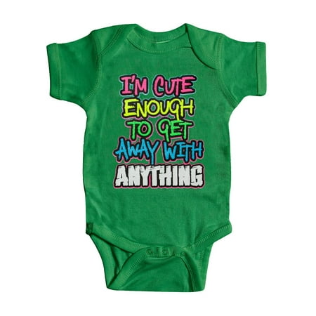

Baby I m Cute Enough Bodysuit - Green - 18 Months
