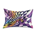 thumbnail image 7 of Yayeee Pillowcase Standard Size Set of 2 Satin Wrinkle Resistant Pillow Case, Purple Wavy Plaid, 7 of 7