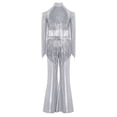 thumbnail image 3 of Eandarui Kids Girls Sparkly Rave Festival Set Disco Party Dance Outfits Sequin Ballet Dancewear Silver 12, 3 of 6