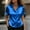 *Blue, variant on Silk Satin Button Down Shirts for Women ,Short Sleeve V Neck Casual Work Office Blouse Tunic Tops Red,Womens Plus L