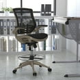 thumbnail image 3 of Flash Furniture Waylon Mid-Back Transparent Black Mesh Drafting Chair with Melrose Gold Frame and Flip-Up Arms, 3 of 13