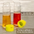 thumbnail image 4 of Crystalia Glass Oil and Vinegar Dispenser Set for Kitchen, Modern Olive Oil and Vinegar Pour Bottle Set, Cruet with Silicone Lid, Small Oil Decanter Set, Oil Drizzler Set Spill-Proof 2 Pcs, 9.8 OZ, 4 of 7
