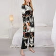 thumbnail image 3 of Sikiie Flower Horn Skull A Women's Long-Sleeve Shirt and Full-Length Bottom Pajama Set (s-xxl)-Small, 3 of 7