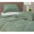 thumbnail image 6 of Chezmoi Collection Logan Sage Green Comforter Set Oversized King Size 3-Piece Lightweight Soft Stone-Washed Microfiber Bedding Set for All Season (1 Comforter 118x98, 2 Shams), 6 of 9
