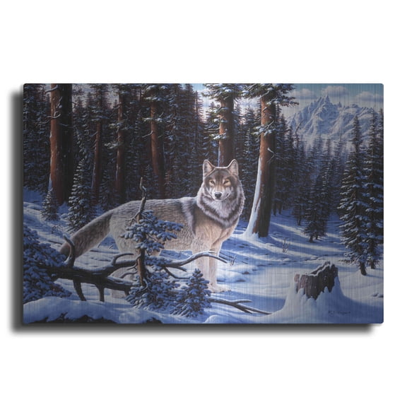 Luxe Metal Art 'Big Timber' by R. Hed, Metal Wall Art, 16"x12"