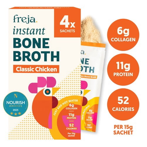 Freja Chicken Instant Bone Broth 4 x 15g, British Import (Pack of 2)