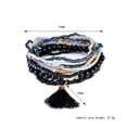 thumbnail image 2 of Lureme Bohemian Beads Pearl Tassel Multi Strand Textured Stackable Bangle Bracelet Set-Aqua(bl003054-4), 2 of 3