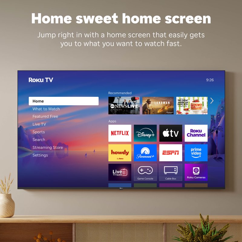 Roku Smart TV 2025 43-Inch Select Series, 4K HDR TV Roku TV with Enhanced Voice Remote gallery view