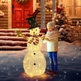 thumbnail image 7 of VINGLI 5ft Lighted Christmas Snowman Outdoor Decorations, with Mesh Cloth and Red Birds, Pre-lit 120 LED Lights Snowman Christmas Ornament Indoor Home Yard Decor, 7 of 7
