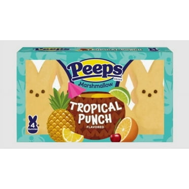 PEEPS Tropical Punch Marshmallow Bunnies, Easter Candy - 4 Count (1.5 Ounces)