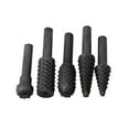 thumbnail image 1 of Mistaha Woodworking Rotary Rasp Set with Wolf Tooth Design, Black Color, 5-6cm Length, Steel Material, 6mm Shank Diameter - 5 Pieces, 1 of 7