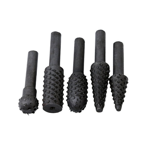 5 PCS Rotary Burr Rasp Madera Plástico Tallado Archivo Broca para carpintería 1/4 de pulgada Vástag Irfora Raspar