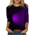 thumbnail image 2 of ICHUANYI Liquidación Blusa clásica de manga larga con cuello redondo y estampado degradado para mujer ICHUANYI WER202308252124, 2 of 5