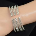 thumbnail image 3 of HSHDLDF Multilayer Rhinestone Cuff Bracelet For Women Silver Layered Crystal Wrap Bracelet Sparkling Bridal Bracelet Jewelry For Prom Party Wedding, 3 of 7