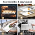 thumbnail image 4 of Vesteel Quarter Sheets with Racks Set (2 Pans & 2 Racks), Stainless Steel Baking Pans with Cooling Racks for Toaster Oven Roasting, Heavy Duty & Dishwasher Safe, 12.4” x 9.7”, 4 of 7