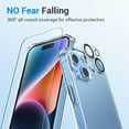 thumbnail image 4 of Heavy Duty Transparent Phone Case Designed for Apple iPhone 15 Clear Case with 2 Screen Protector and 2 Camera Lens, Shockproof Dropproof Slim Clear Case for Apple iPhone 15, 4 of 8