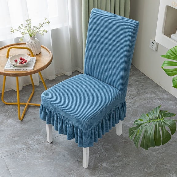Bar Stool Cover, Counter Stool Pub Chair Slipcover, with Skirt Soft Non Slip Washable High Seat Chair Protectors for Kitchen Barstool Cafe(West Lake Blue)