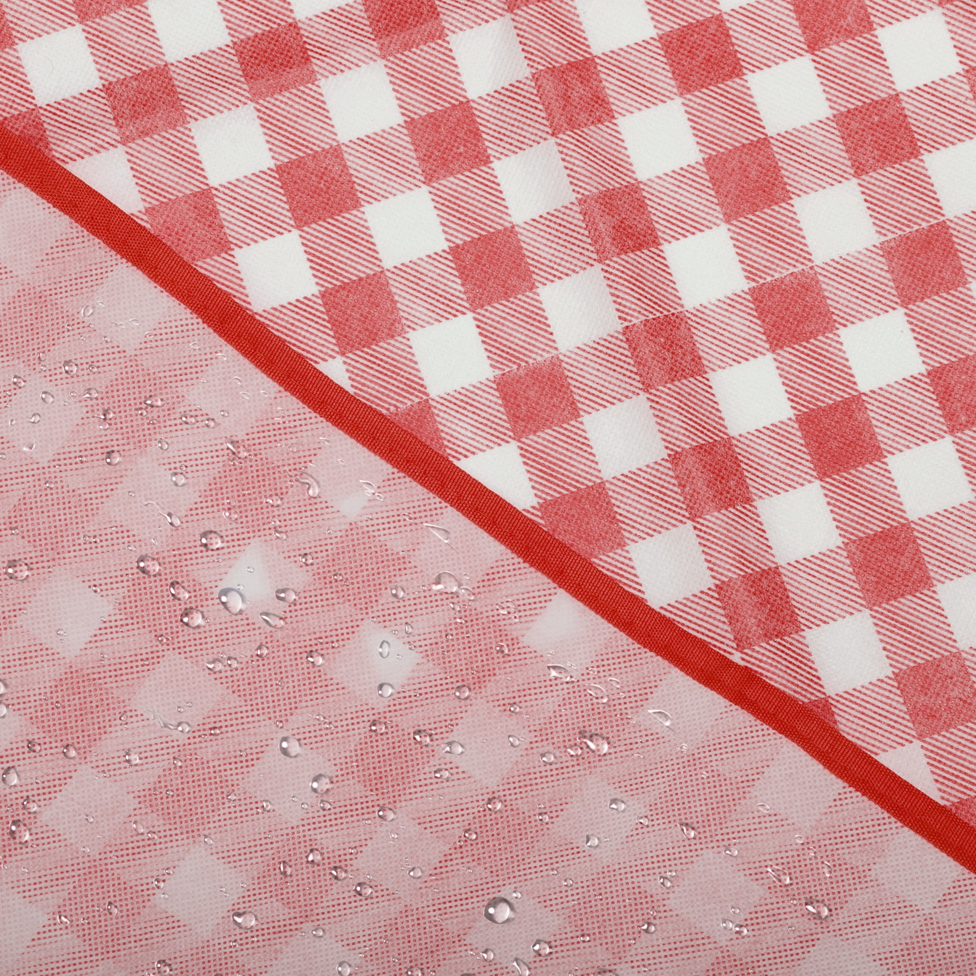 Unique Bargains Picnic Blanket Beach Mat Lightweight with Handle Red White 200x200cm