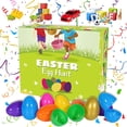 thumbnail image 3 of LessMo 72PCS 3.15" Easter Eggs Large Colorful Bright Plastic Easter Eggs Surprise Toys Blind Bags Assortment Empty Shells, Crafts Basket Stuffers for Party Hunt Games, 3 of 7
