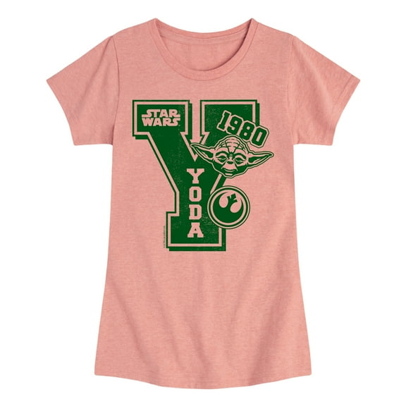 Star Wars - Yoda Letterman - Toddler And Youth Girls Fitted Short Sleeve Tee
