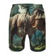 thumbnail image 3 of Balery Green Forest Dinosaur Traje de Baño Estilo Hawaiano para Hombre, Shorts de Secado Rápido con Bolsillos-Large, 3 of 6