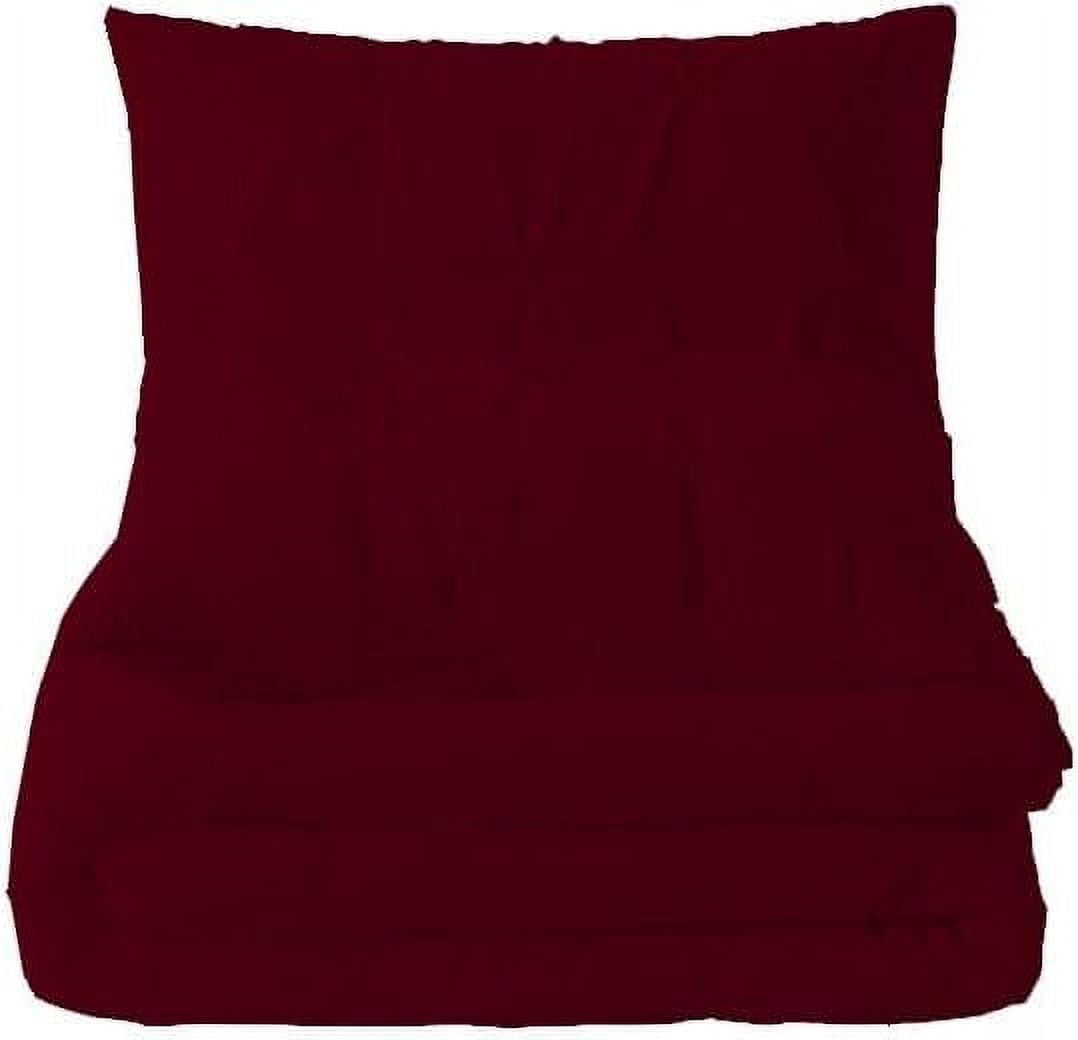 3 Piece Pinch Pleated Duvet Cover Set 100% Cotton 1000 TC with Zipper Closure & Corner Ties Pintuck Bedding Duvet Cover - King/California King Size (94" x 104") Inch, Burgundy Solid