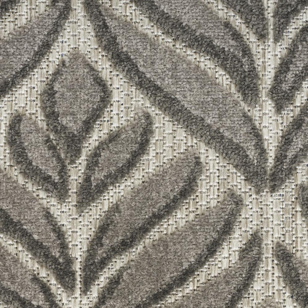 Nourison Aloha Indoor/Outdoor Charcoal 5'3" x 7'5" Area Rug, (5x7)