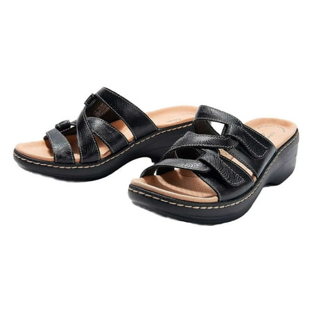 

Babysbule Women s Slippers Clearance Women Shoes Low Heel Hollowed Cut Out Solid Sandals Plus Size Casual Slippers