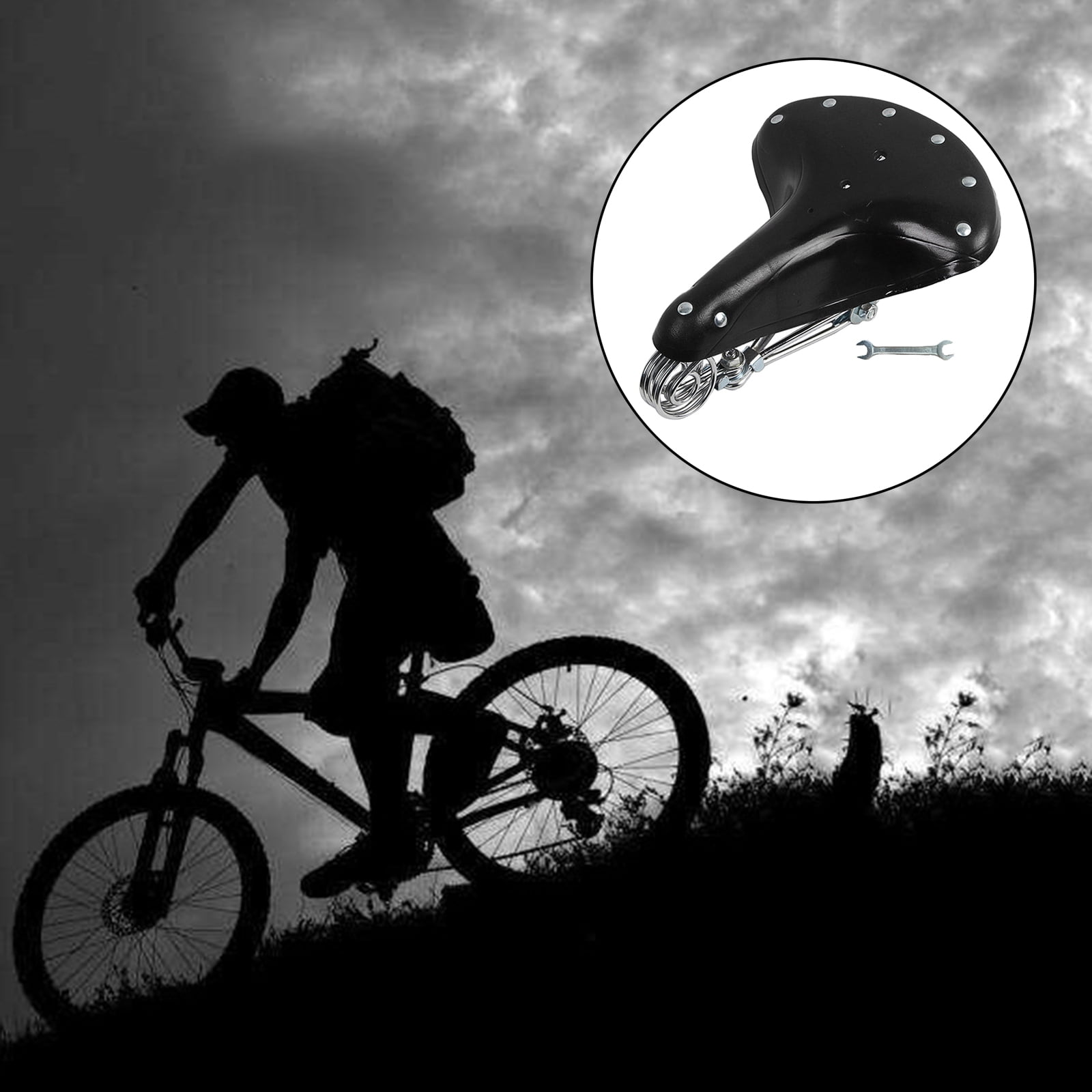 Selle de vélo rétro en cuir PU, siège de cyclisme vintage