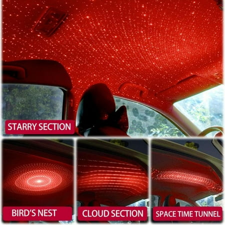 

Greyghost USB Night Light Roof Star Projection Light Romantic Car Atmosphere Light Adjustable and Flexible Home Ceiling Decoration Red Light