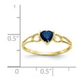 thumbnail image 5 of 10K Yellow Gold Ring Band with Stones (09) September Sapphire Heart Blue, 5 of 5