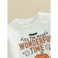 thumbnail image 5 of Bagilaanoe Toddler Baby Girl Boy Halloween Sweatshirt Long Sleeve MINI Letter Cartoon Print Pullover 6M 12M 18M 24M 3T Fall Tops, 5 of 8
