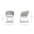 thumbnail image 4 of Pemberly Row 24" Rope Barrel Back Patio Dining Chairs Set of 2 in Optic White, 4 of 9