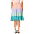 thumbnail image 3 of INSPIRE CHIC Women's Chiffon Summer Elastic Waist Elegant High Waist Tiered Skirt, 3 of 6