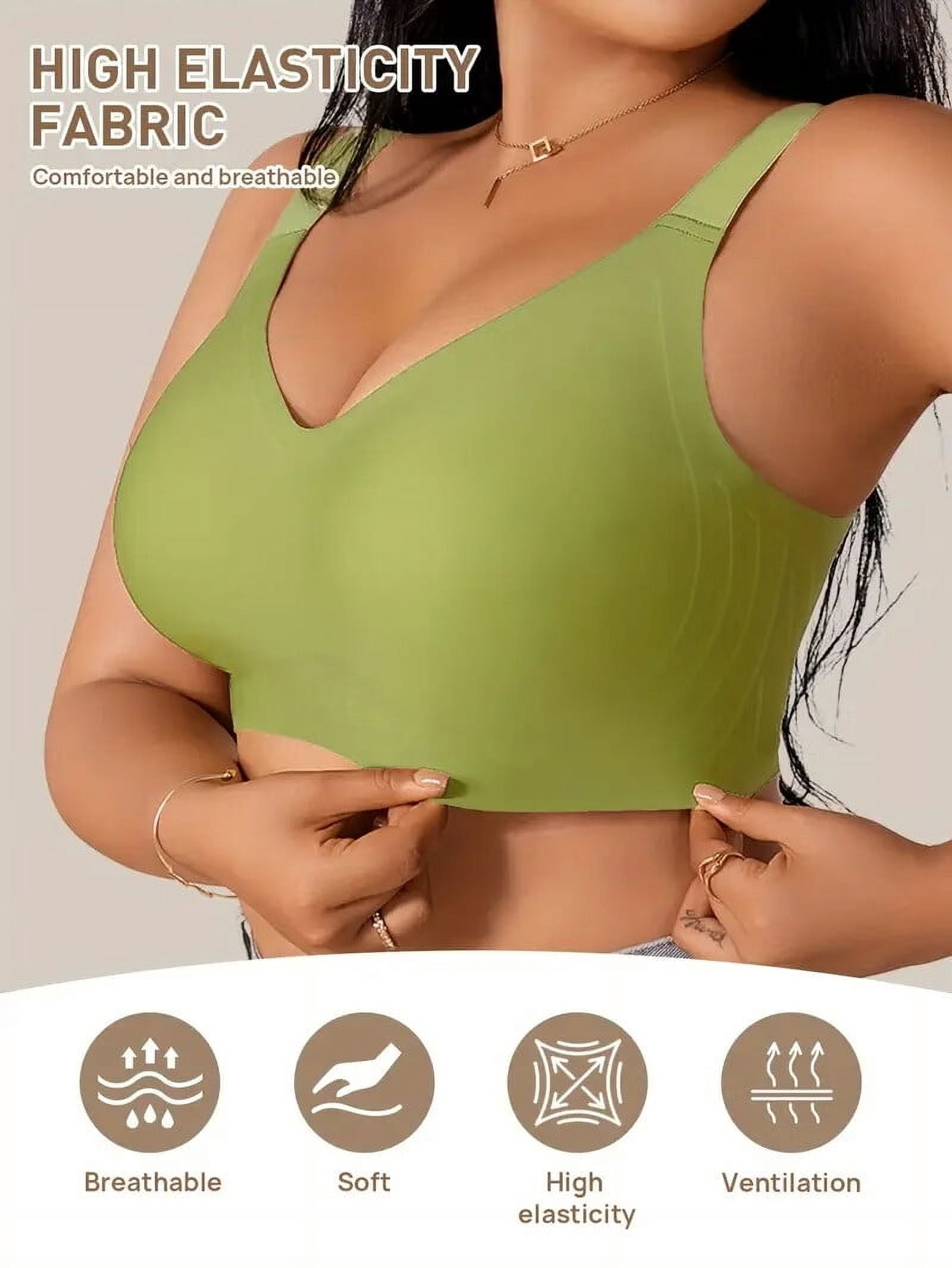 6-Pack Women's Wireless Jelly Bras,Push Up Comfort Soft No Underwire Full Coverage T-Shirt Bra