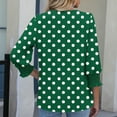 thumbnail image 5 of CHGBMOK Womens Polka Dots 3/4 Sleeve Blouses Button On Crew Neck T Shirts Casual Dressy Tops Going Out Outfit, 5 of 7