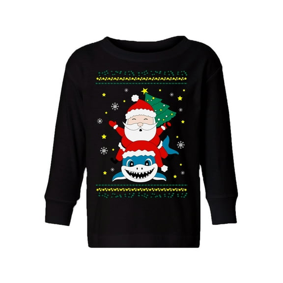Awkward Styles Christmas Long Sleeve Shirt for Boys Girls Toddler Santa Xmas Shark Shirt