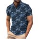 thumbnail image 1 of Camisetas de Manga Larga para Hombres Casual Impreso Botón Turndown Cuello Suéter Blusa, Cuarto de Manga Poliéster para Uso Diario Al Aire Libre, 1 of 8