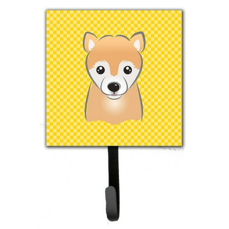 Caroline's Treasures Yellow Checke Shiba Inu Wall Hook