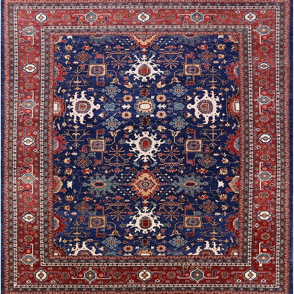 Ahgly Company Machine Washable Indoor Square Industrial Modern Rose Dust Purple Area Rugs, 8' Square