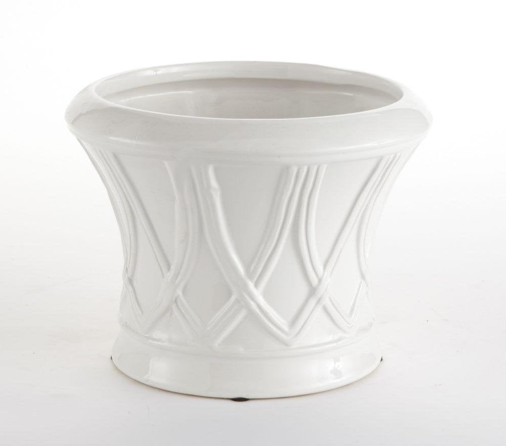 Hillingdon Tapered Cachepot, White, The size is: 8x8x6 inches By Napa Home Garden from USA by
