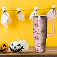 thumbnail image 5 of 40oz Cute Pumpkin Ghost Halloween Tumbler with Handle and straw, Stainless Steel Insulated Cup, Spooky Pink Coffee Mug Water Bottle Gift, 5 of 6